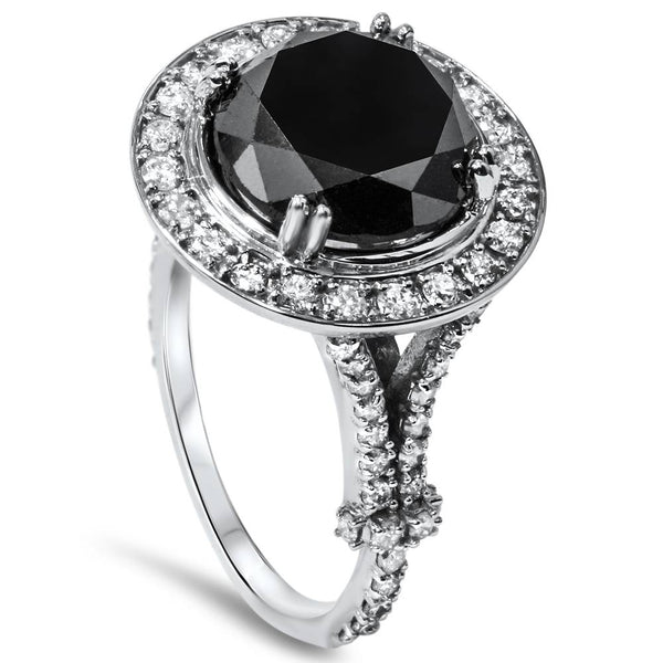 Black store Diamond Stackable Wedding Ring 14k White Gold 1/6ct (Black, )