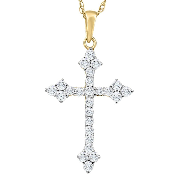 10k yellow gold cross with message hot pd