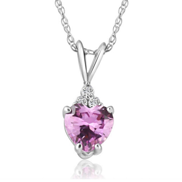 Forget-Me-Not Pink Sapphire and Diamond Pendant