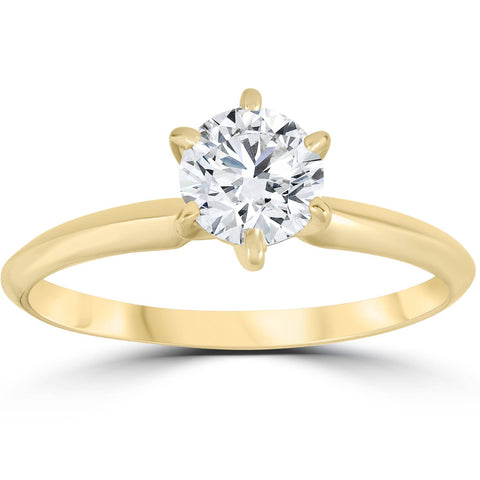 SI1 1.32CT IGI Certified Lab Grown Diamond Engagement Ring 14k Yellow Gold SZ 6