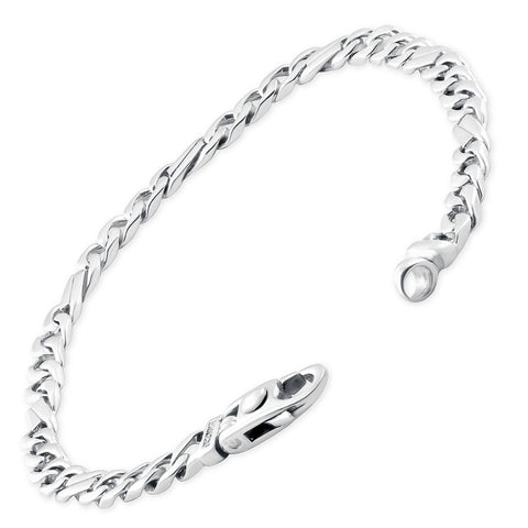 Men's Figaro Link 14k Gold (19gram) or Platinum (30gram) 5.5mm Bracelet 8"