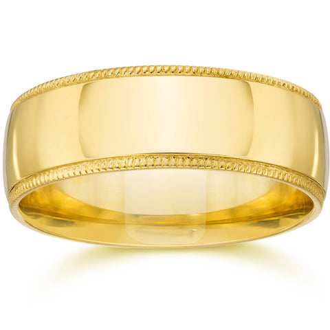 Milgrain Wedding Band 14K Yellow Gold