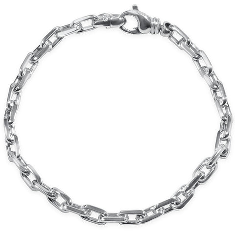 Men's Heavy Round Link 14k Gold (20gram) or Platinum (32gram) 5mm Bracelet 8.25"