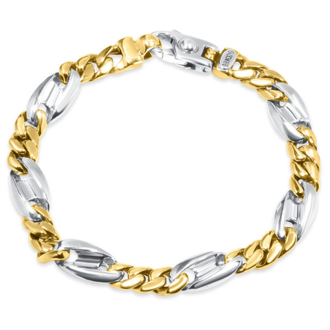 Men's Mariner & Figaro Link 14k Gold (44gram) or Platinum (71gram) 7.5-9.5mm Bracelet 8.5"