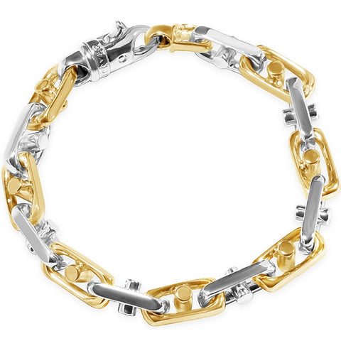 Men's Link 14k Gold (63gram) or Platinum (101gram) 8mm Bracelet 8.5"