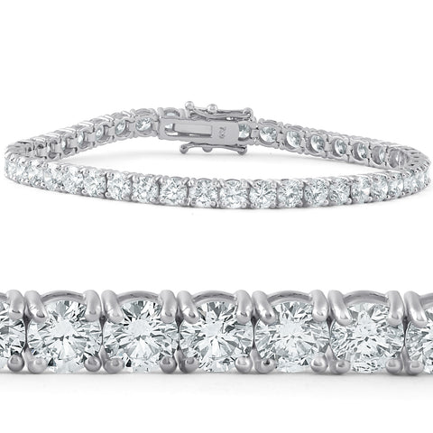 10ct Certified Lab Grown Diamond Tennis Bracelet 14K White Gold 7"