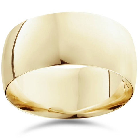 10mm Dome High Polished Wedding Band 10K Yellow Gold