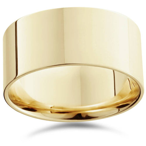 10mm Flat High Polished Wedding Band 10K Yellow Gold