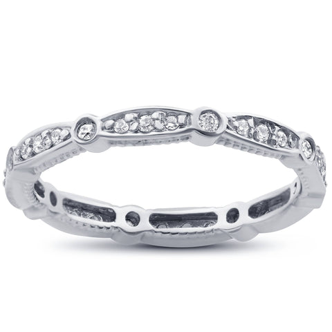 3/8ct Stackable Diamond Eternity Ring 14K White Gold