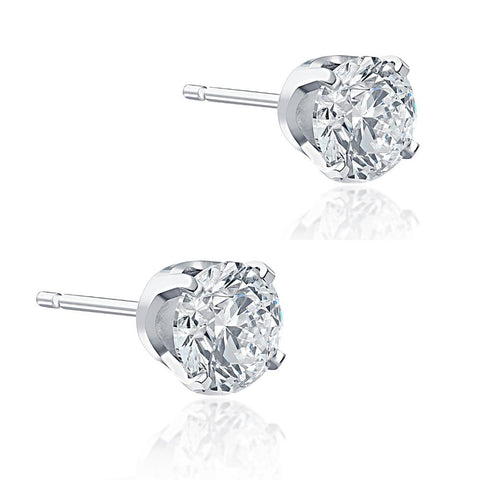 1 - 3 Ct T.W. Lab Grown Round Diamond Studs in 14k White, Yellow, or Rose Gold