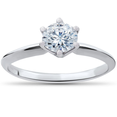 .90 ct Diamond Solitaire Engagement Ring 14k White Gold Round Brilliant Cut