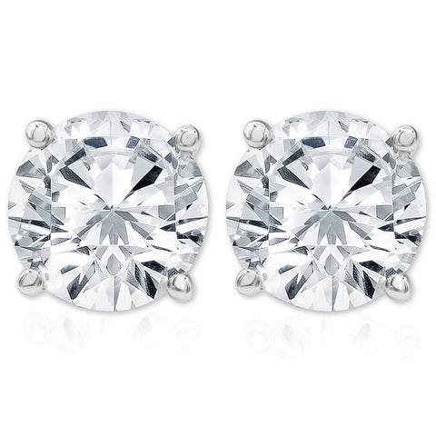 1 1/4Ct TW Natural Round Certified Diamond Studs in 14k White or Yellow Gold