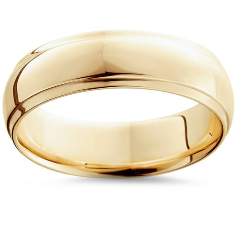 Step Cut Polished Wedding Band 14K Yellow Gold