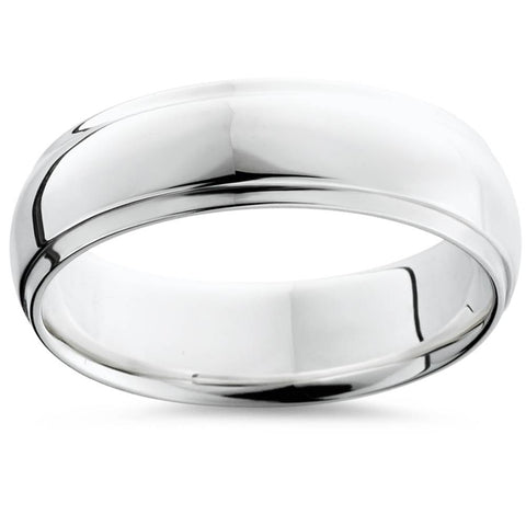 Mens Argentium Silver Comfort Fit Wedding Band