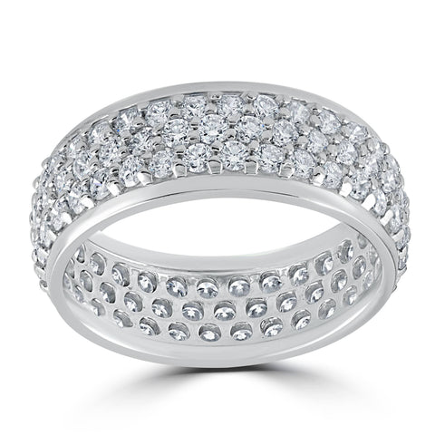 3 5/8ct Pave Diamond Eternity Ring 14K White Gold