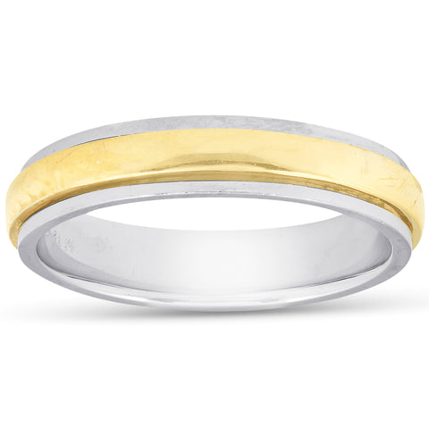 Ladies Platinum & 14k Gold Two Tone Comfort Fit Wedding