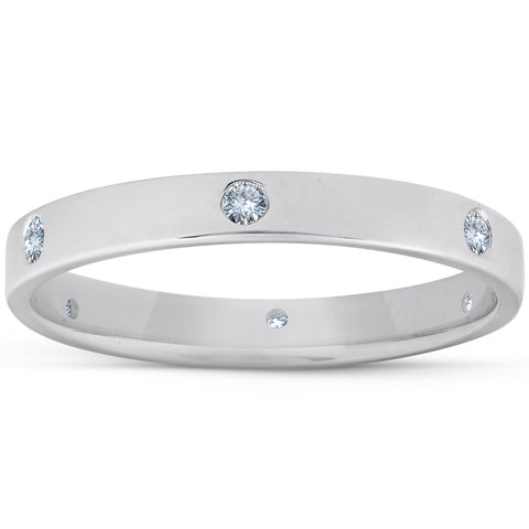 14k White Gold Diamond Eternity Anniversary Womens Polished Band