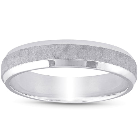 Hammered Wedding Band Argentium Sterling Silver