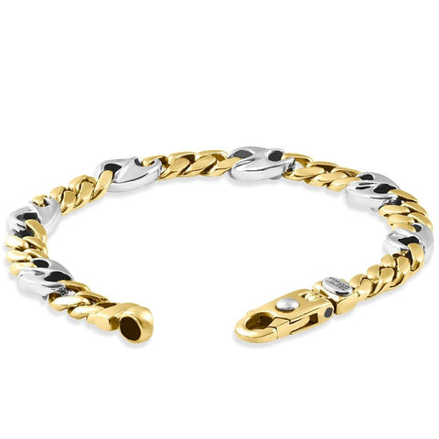 Men's Figaro 14k Gold (43gram) or Platinum (70gram) 8mm Link Bracelet 8.25"