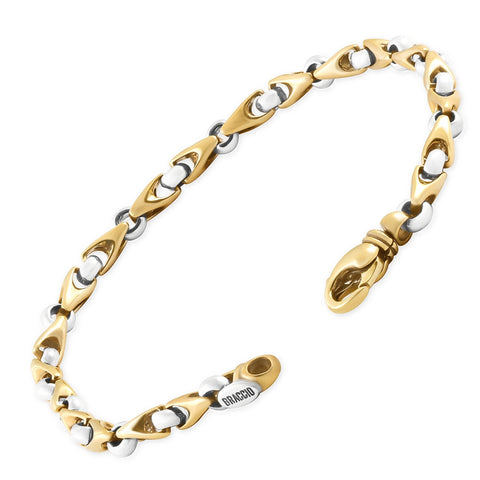 Men's Seed & Rolo Link 14k Gold (22gram) or Platinum (35gram) 5mm Bracelet 8.5"