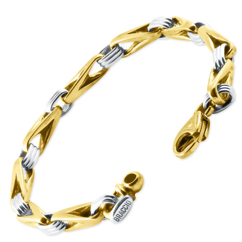 Men's Designer Seed Link 14k Gold (38gram) or Platinum (61gram) 6mm Bracelet 9"