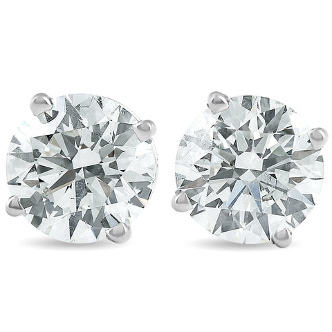 2 Ct TW Platinum Diamond Screw Back Studs