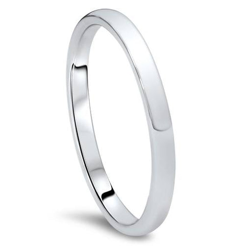 2mm Dome High Polished Wedding Band 950 Platinum