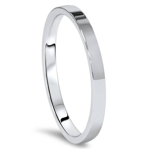 2mm Flat High Polished Wedding Band 14K