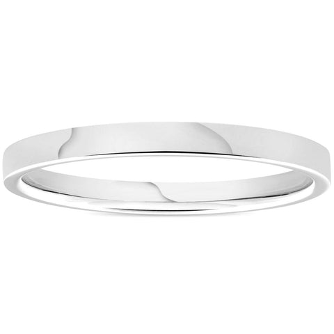 950 Platinum 2mm Flat Comfort Fit Wedding Band Ring