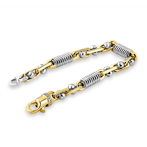 Men's Designer Mariner & Figaro Link 14k Gold (54gram) or Platinum (87gram) 7.5mm Link Bracelet 8.5"