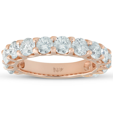 2 1/2ct Diamond U Prong Wedding Ring 14k Rose Gold Anniversary Band