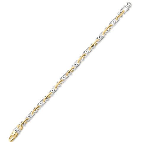 Men's Link 14k Gold (51gram) or Platinum (82gram) 6.5mm Link Bracelet 8.5"