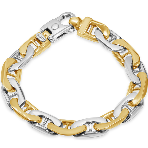 Men's Oval Marine Link 14k Gold (76gram) or Platinum (123gram) 11.5mm Bracelet 8.5"