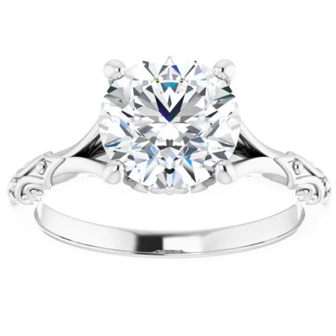 VS 3Ct Moissanite   Engagement Solitaire Ring White Yellow or Rose Gold