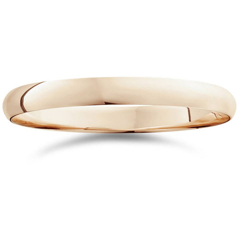 3mm Dome High Polished Wedding Band 14K Rose Gold