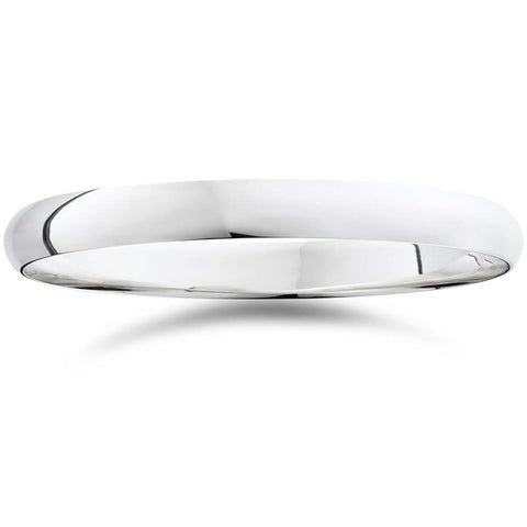 High Polished Wedding Band 14K White Gold