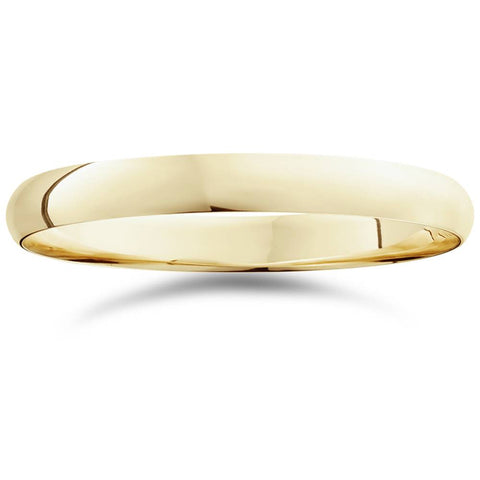 3mm Dome High Polished Wedding Band 14K Yellow Gold