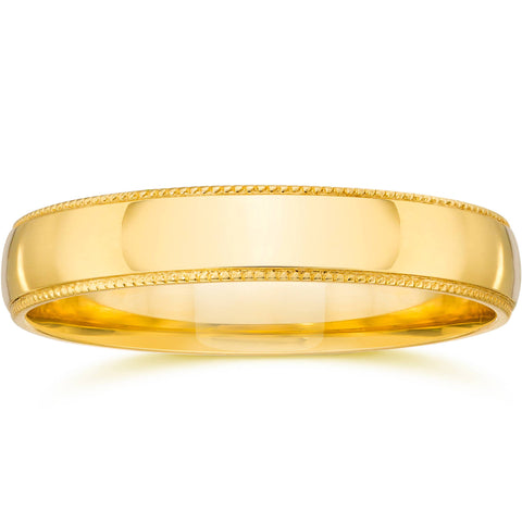 Milgrain Wedding Band 14K Yellow Gold