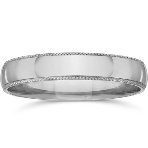 Milgrain Wedding Band 14K White Gold