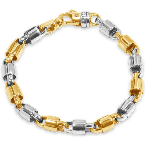 Men's Heavy Designer Link 14k Gold (49gram) or Platinum (79gram) 8mm Bracelet 9"