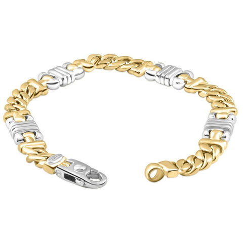 Men's Figaro 14k Gold (62gram) or Platinum (99gram) 9mm Link Bracelet 8.75"