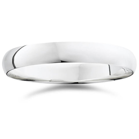 High Polished Wedding Band 14K White Gold