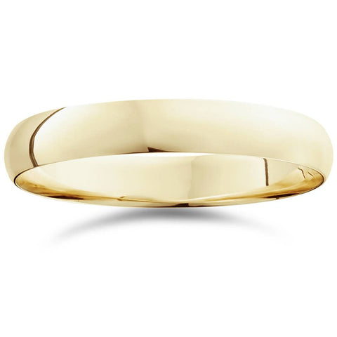 4mm Plain High Polish Wedding Band Ring 14K Yellow Gold