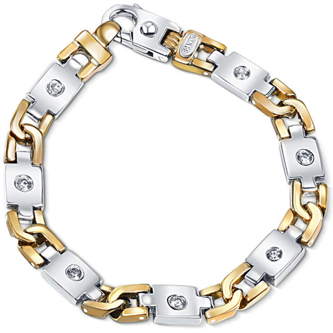 Men's Designer Link 14k Gold (63gram) or Platinum (101gram) 8.5mm Diamond Bracelet 9"