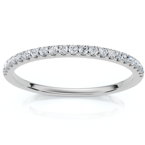 1/5 ct Diamond Wedding Ring White Gold Stackable Band