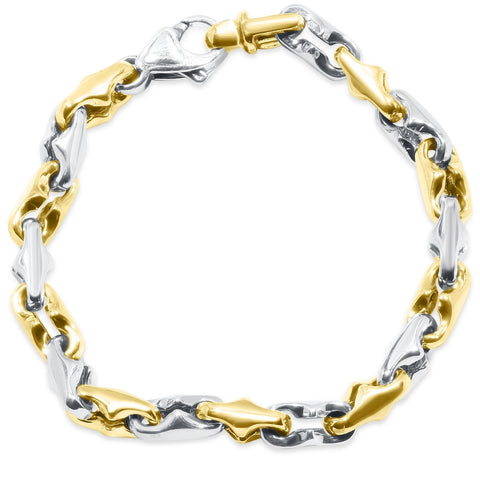 Men's Sculpted Desighner Mariner Link 14K Gold (40gram) or Platinum (65gram) 6.5mm Bracelet 8.25"