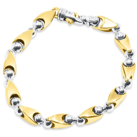 Men's Designer Seed Link 14k Gold (47gram) or Platinum (76gram) 7.5mm Bracelet 8.75"