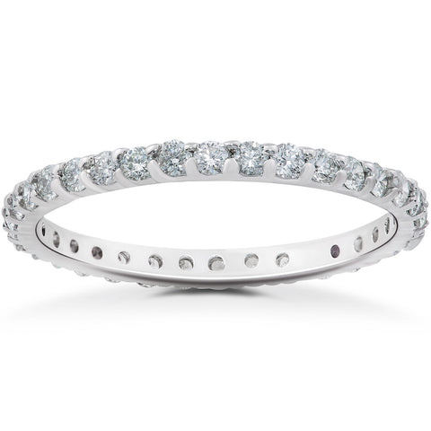 G-VS 7/8 ct Diamond Eternity Ring in 14k Rose, Yellow, White Gold & Platinum