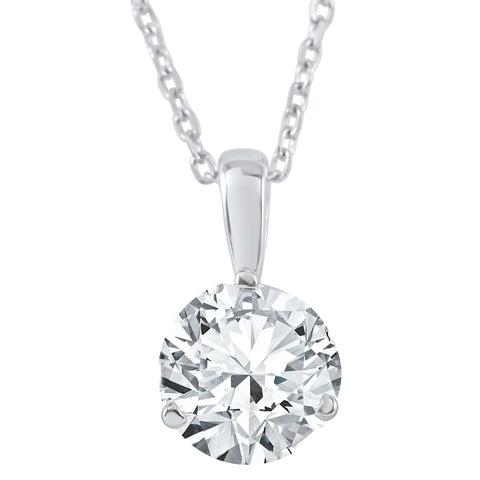 SI1 5/8 ct Solitaire 100% Diamond Pendant available in 14K and Platinum Lab Grown