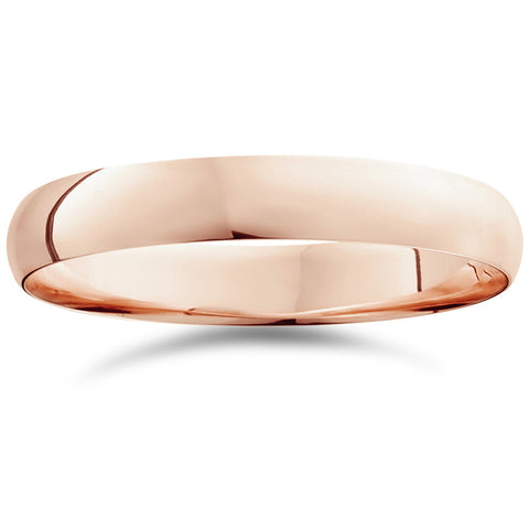 4mm Dome High Polished Wedding Band 10k Rose Gold